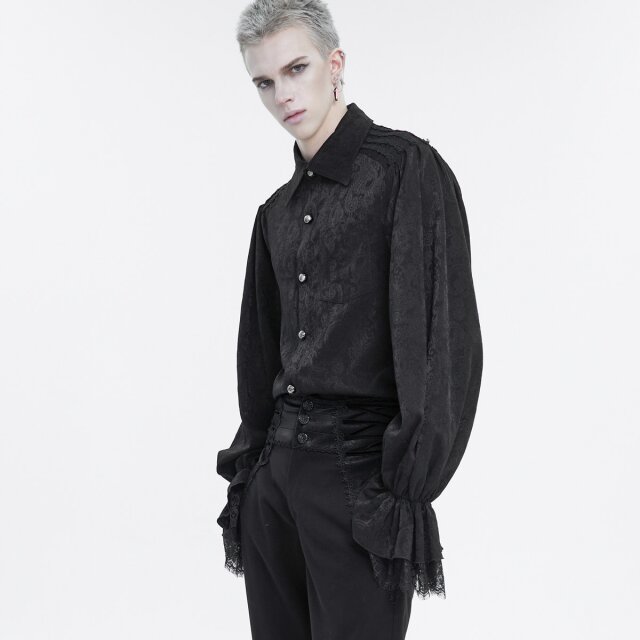 Elegantes Devil Fashion Hemd The Cardinals Son mit weiten Ärmeln weiß L