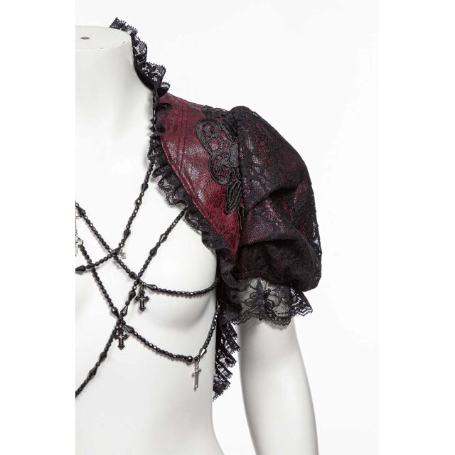 Kurzarm Gothic Bolero Alicents Dreams in schwarz oder rot-schwarz