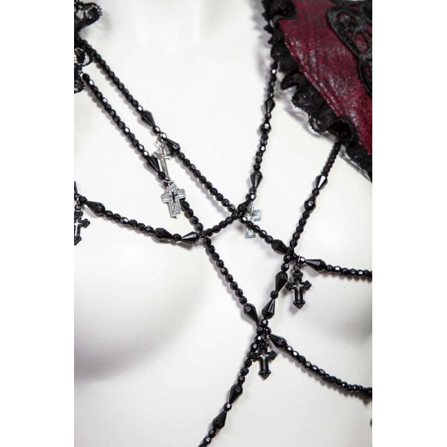 Kurzarm Gothic Bolero Alicents Dreams in schwarz oder rot-schwarz