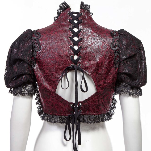 Kurzarm Gothic Bolero Alicents Dreams in schwarz oder rot-schwarz
