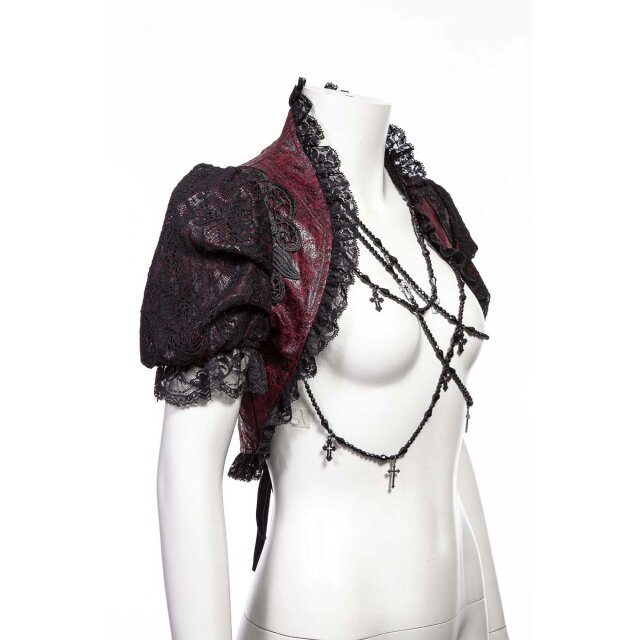 Kurzarm Gothic Bolero Alicents Dreams in schwarz oder rot-schwarz