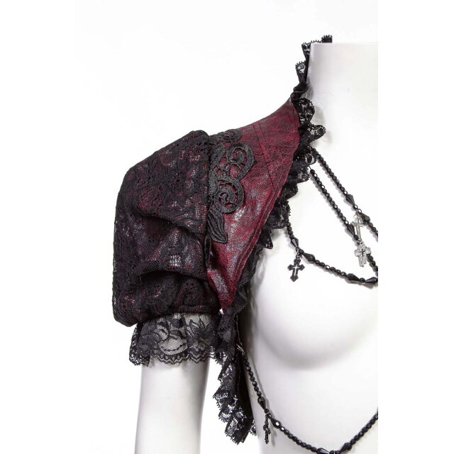 Kurzarm Gothic Bolero Alicents Dreams in schwarz oder rot-schwarz