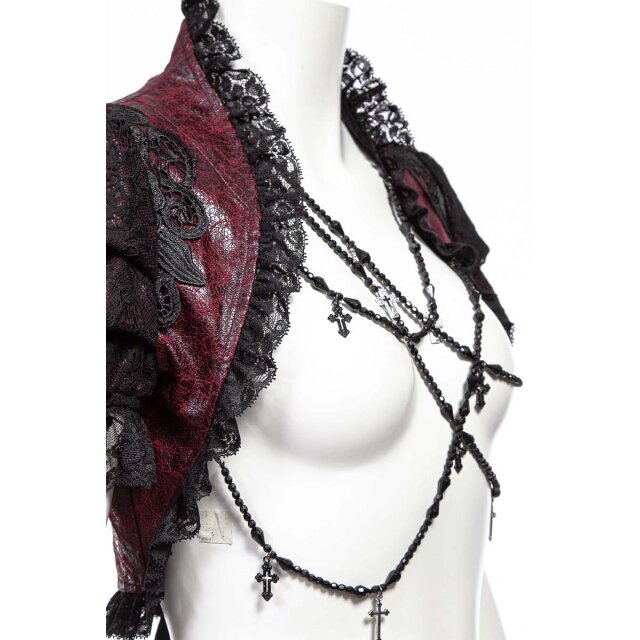 Kurzarm Gothic Bolero Alicents Dreams in schwarz oder rot-schwarz