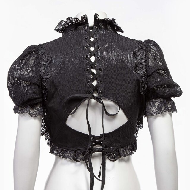 Short Sleeve Gothic Bolero Alicents Dreams in black or red-black