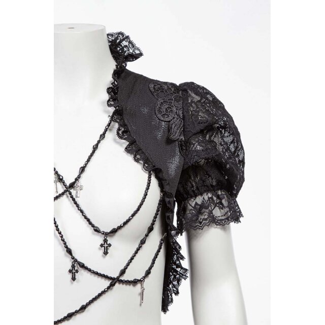Short Sleeve Gothic Bolero Alicents Dreams in black or red-black
