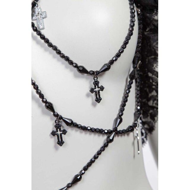 Short Sleeve Gothic Bolero Alicents Dreams in black or red-black