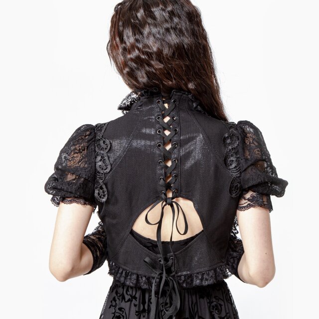 Short Sleeve Gothic Bolero Alicents Dreams in black or red-black