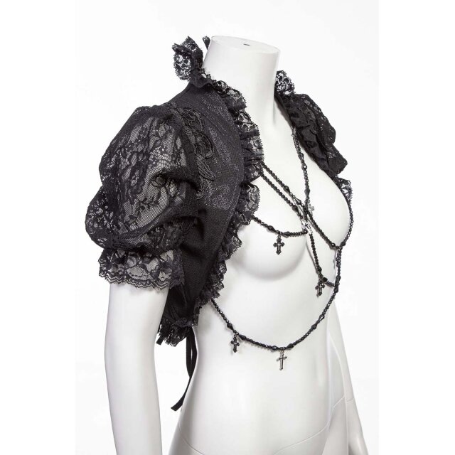 Short Sleeve Gothic Bolero Alicents Dreams in black or red-black