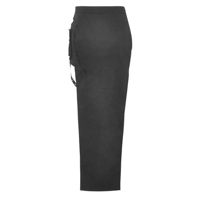 Long Gothic Punk Skirt Elektra with Slit and Cargo Pocket