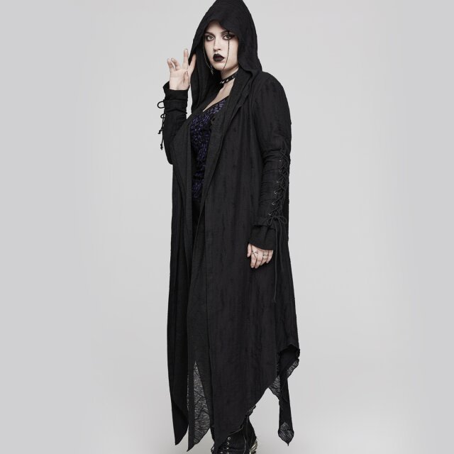 PUNK RAVE langes Zipfel-Cardigan Enchanted Darkness mit Hood L