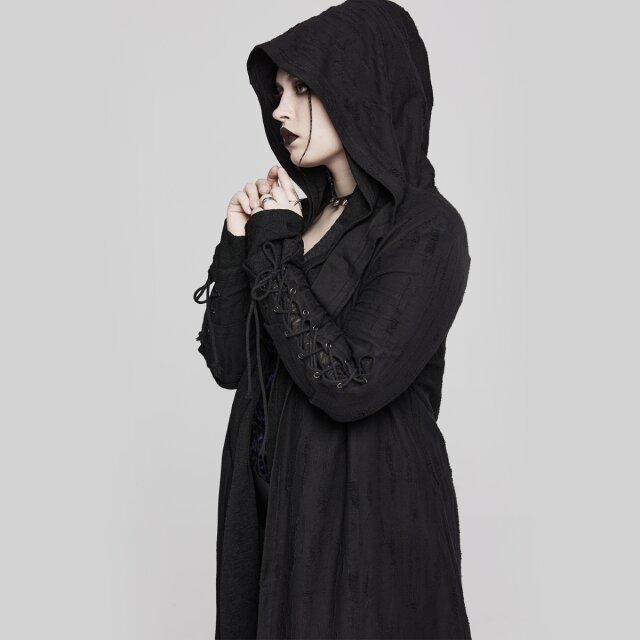 PUNK RAVE langes Zipfel-Cardigan Enchanted Darkness mit Hood XXL