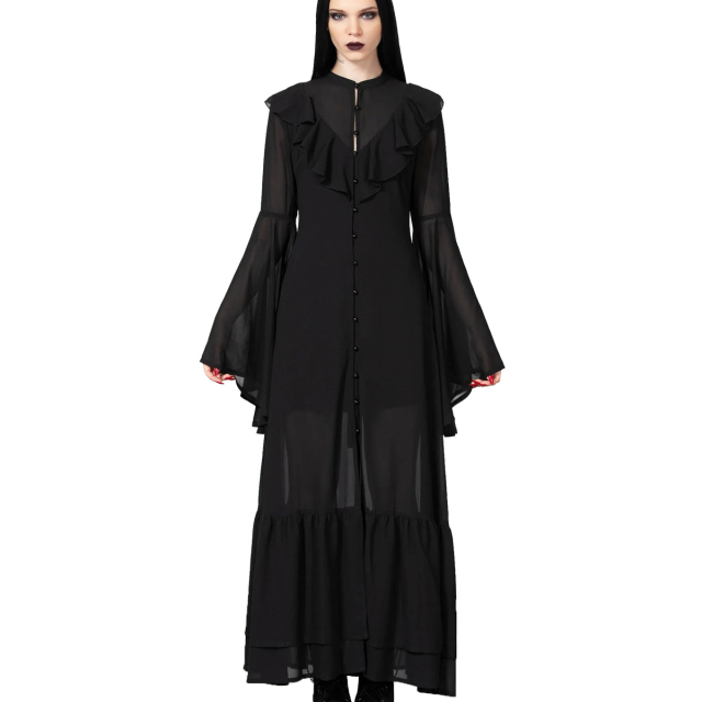 KILLSTAR Valentine Maxi Dress - Gothic Chiffonkleid in...