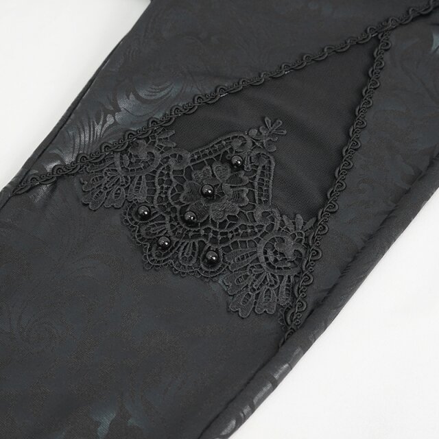 Shiny Gothic Leggings Moonless with Lace