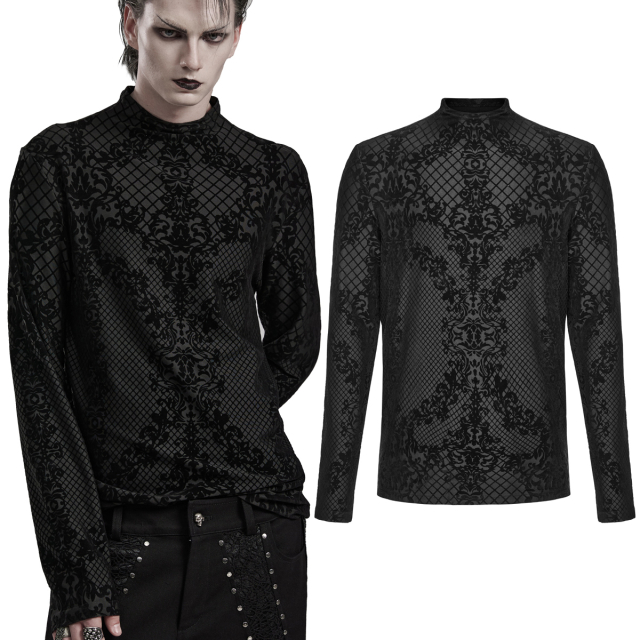 PUNK RAVE long-sleeved gothic shirt (WT-830) with velvety...