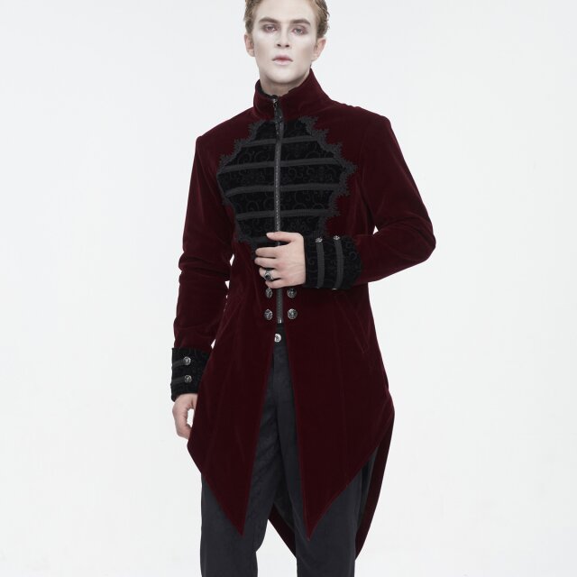 Victorian Goth Samtgehrock Götterdämmerung rot-3XL