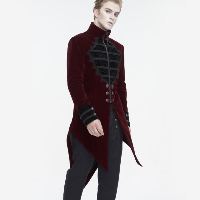 Victorian Goth Samtgehrock Götterdämmerung rot-3XL