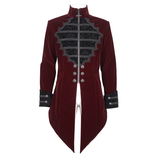 Victorian Goth Samtgehrock Götterdämmerung rot-3XL