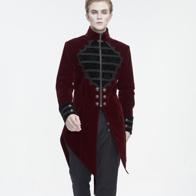 Victorian Goth Samtgehrock Götterdämmerung rot-3XL