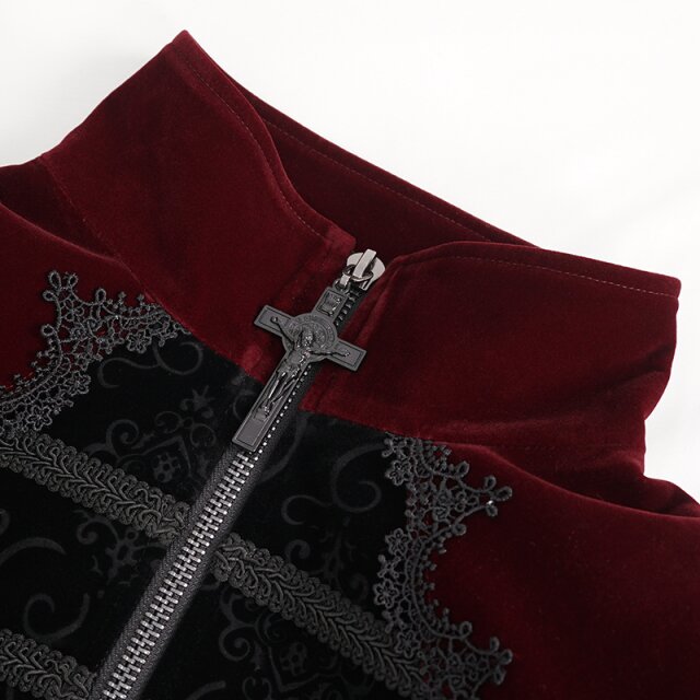 Victorian Goth Samtgehrock Götterdämmerung rot-4XL
