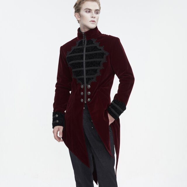 Victorian Goth Samtgehrock Götterdämmerung rot-4XL