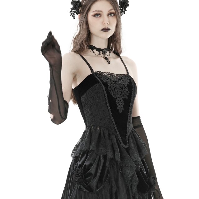 Victorian Goth Korsagentop Tragedy mit Schößchen XL
