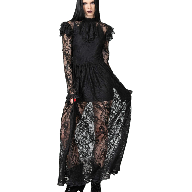 KILLSTAR Enmity Maxi Dress in delicate sheer lace with...