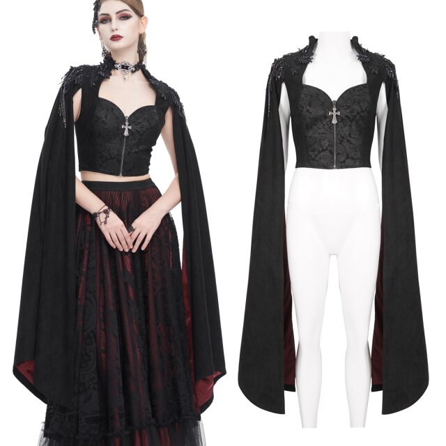 Eva Lady Velours Bolero (ECT013) in corset look with red...