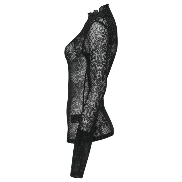 Transparent flocked long sleeve shirt Myrcella