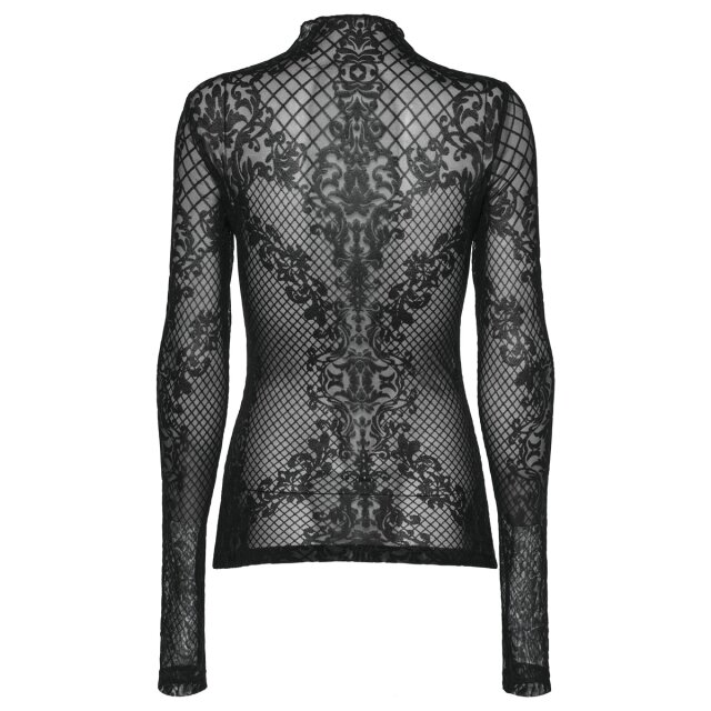 Transparent flocked long sleeve shirt Myrcella