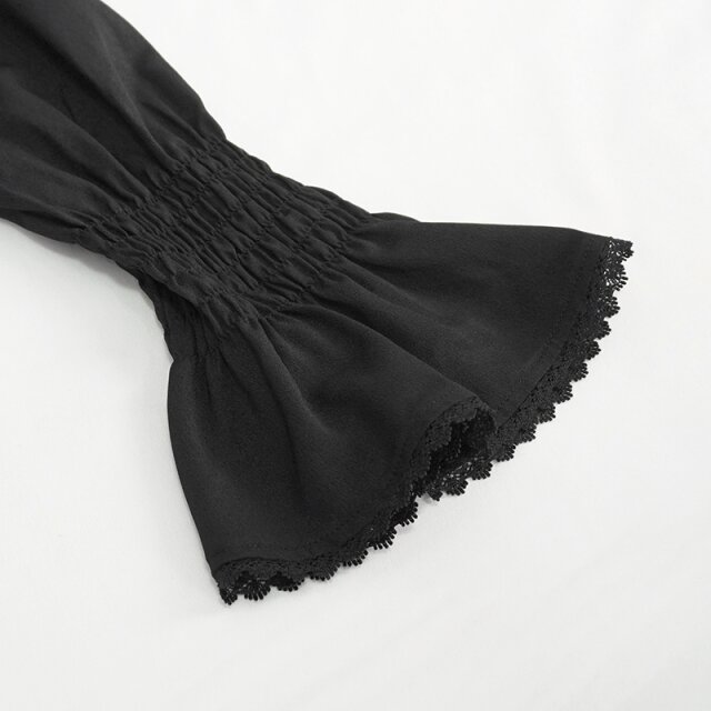 Devil Fashion Rüschenbluse Baronessa delle Ombre in schwarz oder weiß