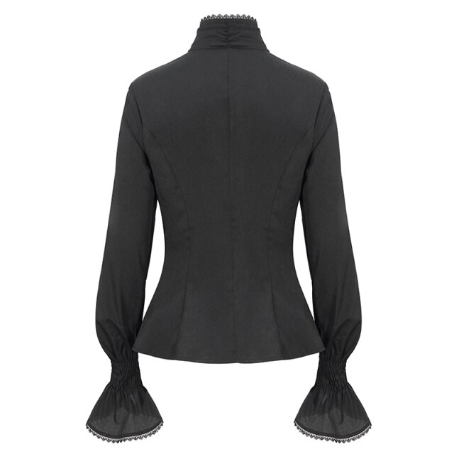 Devil Fashion Rüschenbluse Baronessa delle Ombre in schwarz oder weiß