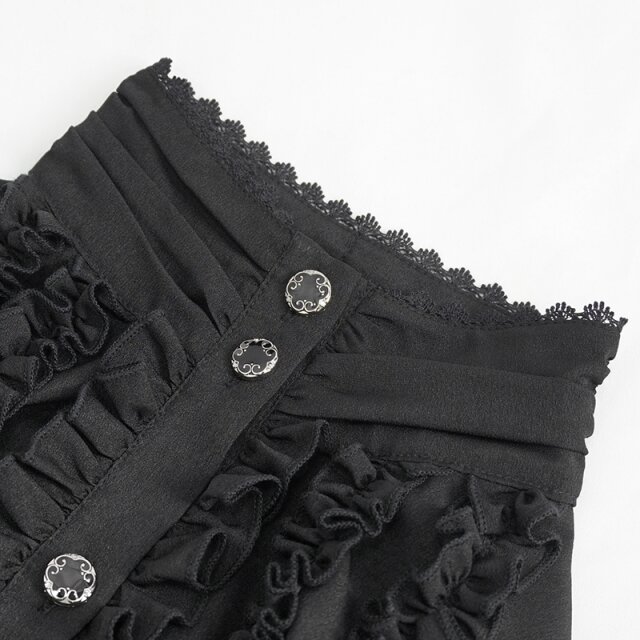 Devil Fashion Rüschenbluse Baronessa delle Ombre in schwarz oder weiß