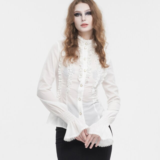 Devil Fashion ruched shirt Baronessa delle Ombre in black or white