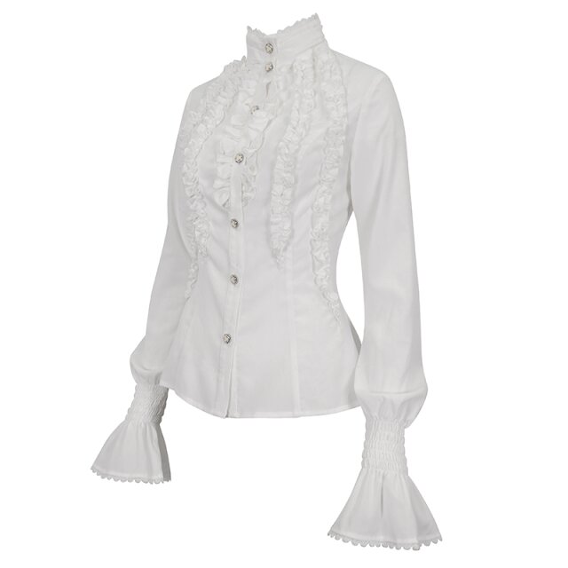 Devil Fashion ruched shirt Baronessa delle Ombre in black or white