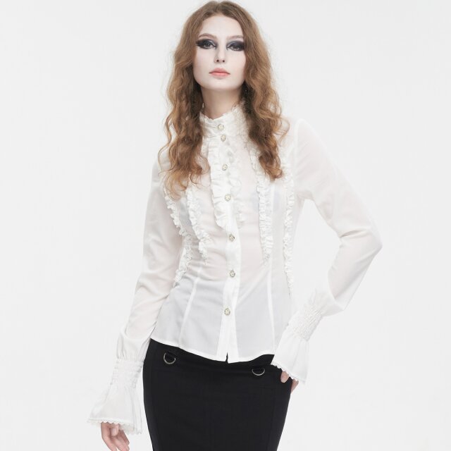 Devil Fashion ruched shirt Baronessa delle Ombre in black or white