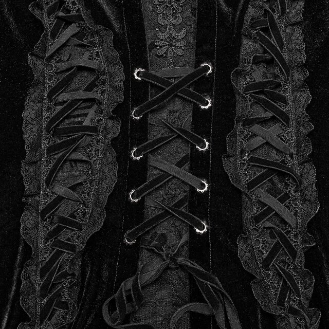 PUNK RAVE Plus Size Maxi Samtkleid Mystic Moonlit Nights