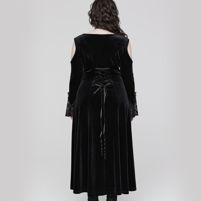 PUNK RAVE Plus Size Maxi Samtkleid Mystic Moonlit Nights