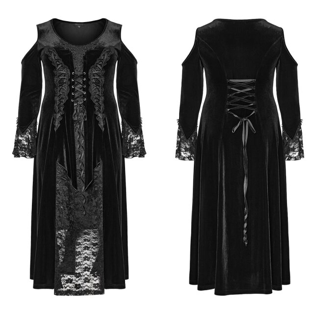 PUNK RAVE Plus Size Maxi Velvet Dress Mystic Moonlit Nights