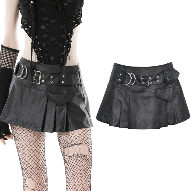 Ultra-short Dark In Love pleated mini skirt (KW304) by...