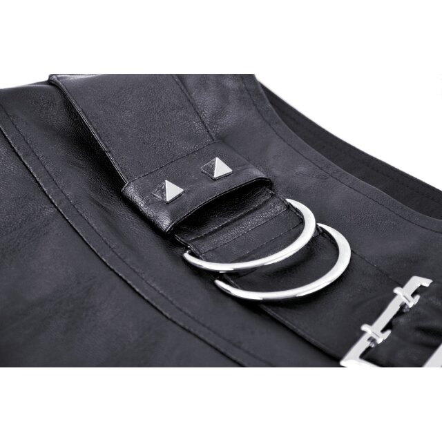 Ultra-short gothic pleated mini Bratty Behaviour made of faux leather