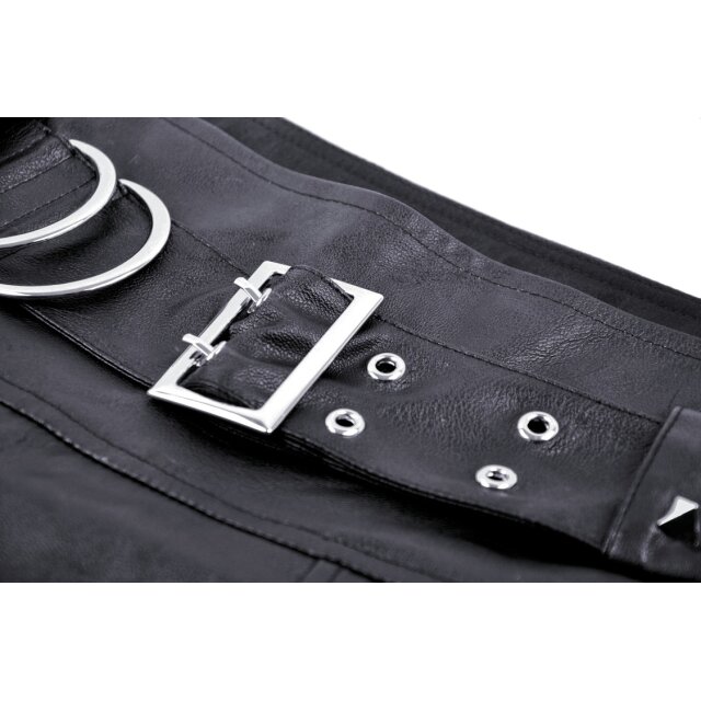 Ultra-short gothic pleated mini Bratty Behaviour made of faux leather
