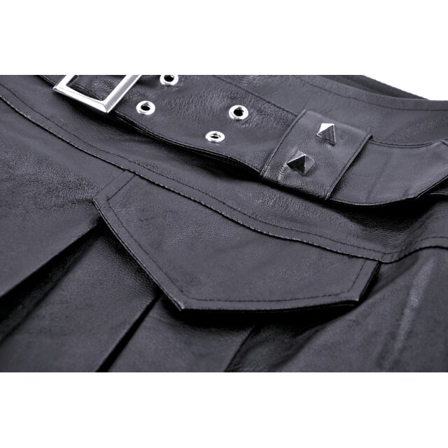 Ultra-short gothic pleated mini Bratty Behaviour made of faux leather