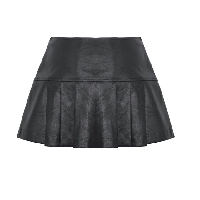 Ultra-short gothic pleated mini Bratty Behaviour made of faux leather