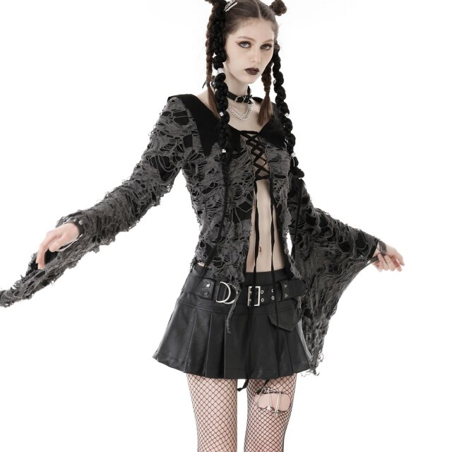 Morbides Fetzenshirt-Cardigan Ultra Mortem