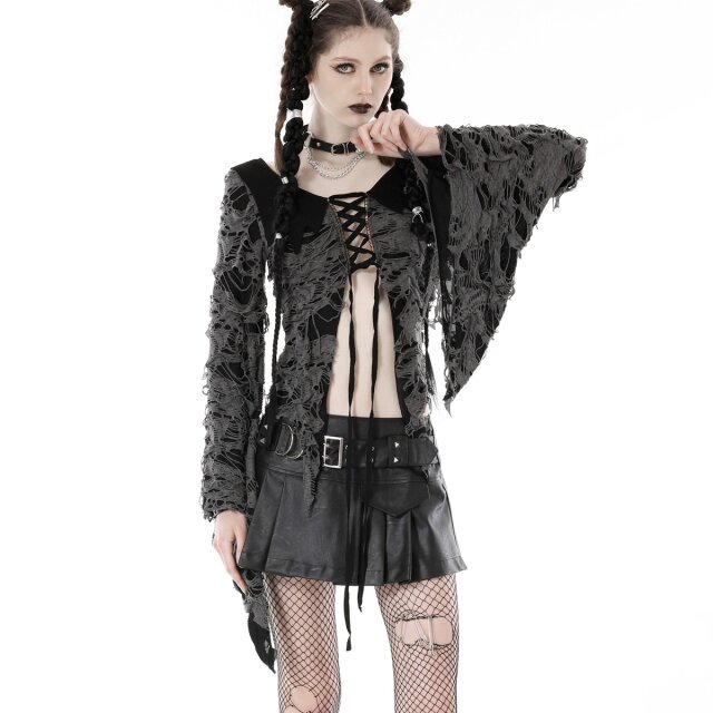 Morbides Fetzenshirt-Cardigan Ultra Mortem