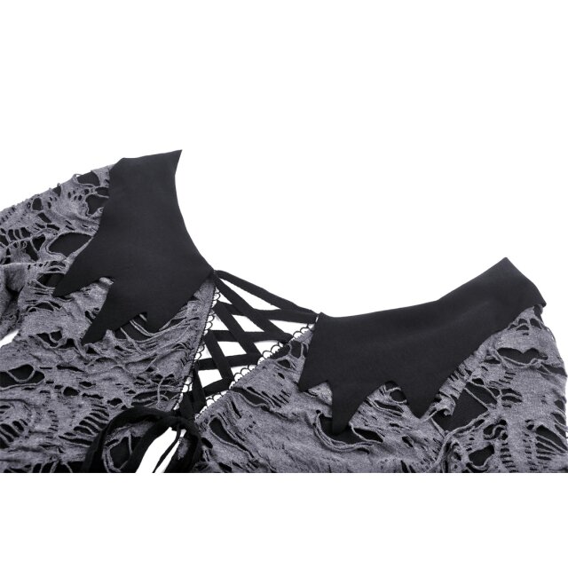 Morbides Fetzenshirt-Cardigan Ultra Mortem
