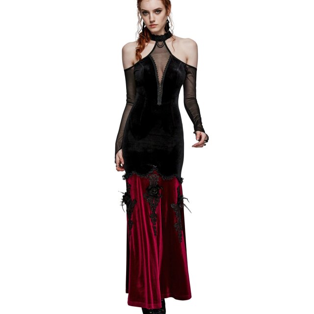 Long PUNK RAVE halterneck dress Sublimity of Darkness in mermaid line