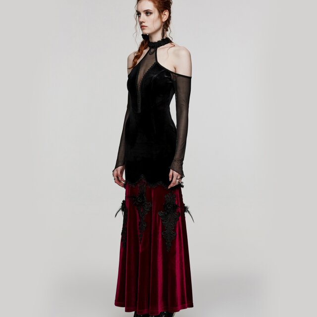 Long PUNK RAVE halterneck dress Sublimity of Darkness in mermaid line