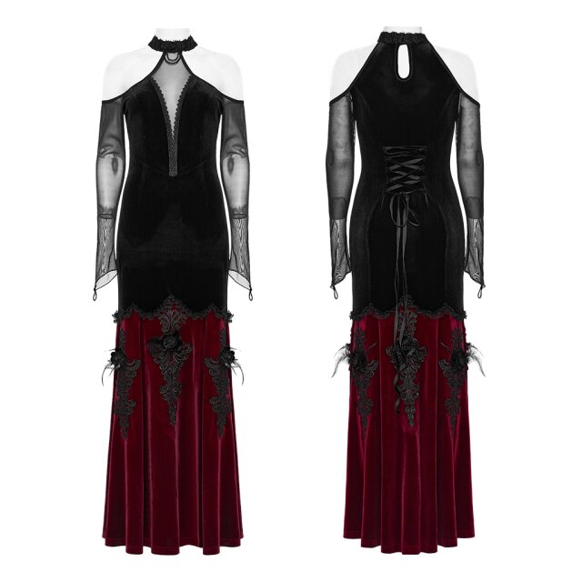 Long PUNK RAVE halterneck dress Sublimity of Darkness in mermaid line