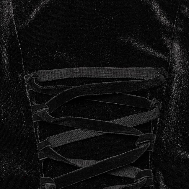 Langes PUNK RAVE Neckholder-Kleid Sublimity of Darkness in Meerjunfrau-Linie